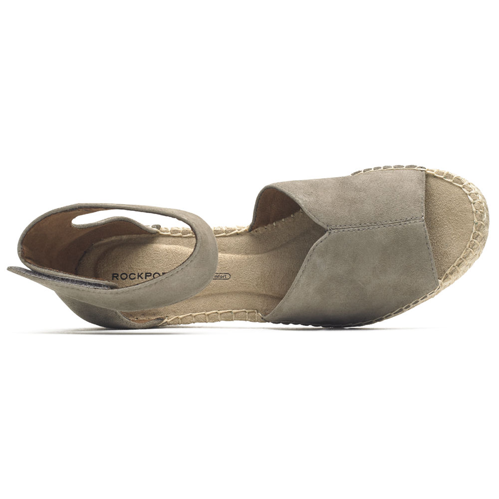 Rockport Womens Marah Peep Toe Espadrille - Sandals Grey - FWM159723